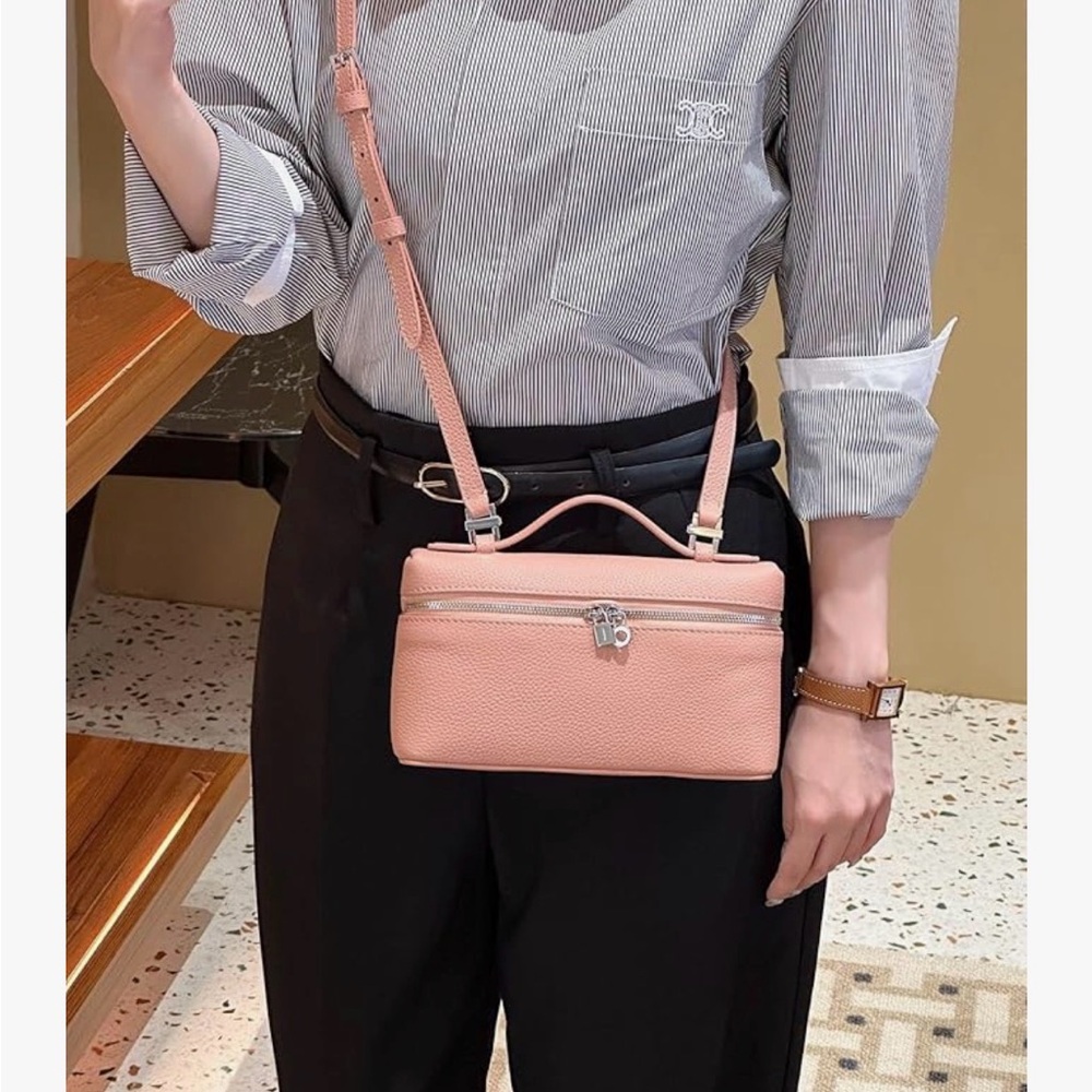 Women’s Pink Leather Top-Handle Tote/crossbody Bag - Picture 5 of 8